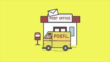 Postman Driving The Across Post Office video