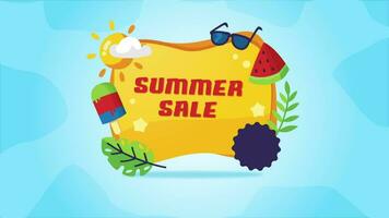 Cartoon Summer Sale Discount Banner video