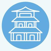 Icon Pagoda. related to Chinese New Year symbol. blue eyes style. simple design editable. simple illustration vector