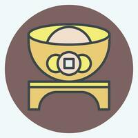 Icon Ingot. related to Chinese New Year symbol. color mate style. simple design editable. simple illustration vector