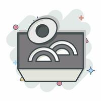 Icon Noodles. related to Chinese New Year symbol. comic style. simple design editable. simple illustration vector