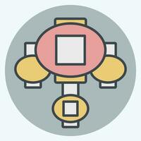 Icon Lantern. related to Chinese New Year symbol. color mate style. simple design editable. simple illustration vector
