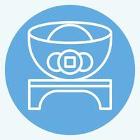 Icon Ingot. related to Chinese New Year symbol. blue eyes style. simple design editable. simple illustration vector