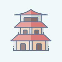 Icon Pagoda. related to Chinese New Year symbol. doodle style. simple design editable. simple illustration vector