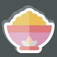 Sticker Bowl. related to Chinese New Year symbol. simple design editable. simple illustration vector