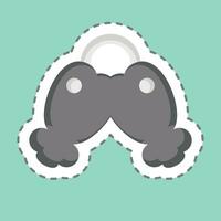 Sticker line cut Ornament. related to Chinese New Year symbol. simple design editable. simple illustration vector