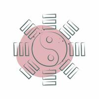 Icon Yin Yang. related to Chinese New Year symbol. Color Spot Style. simple design editable. simple illustration vector