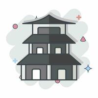 Icon Pagoda. related to Chinese New Year symbol. comic style. simple design editable. simple illustration vector