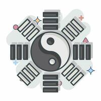 Icon Yin Yang. related to Chinese New Year symbol. comic style. simple design editable. simple illustration vector