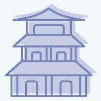 Icon Pagoda. related to Chinese New Year symbol. two tone style. simple design editable. simple illustration vector