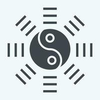 Icon Yin Yang. related to Chinese New Year symbol. glyph style. simple design editable. simple illustration vector