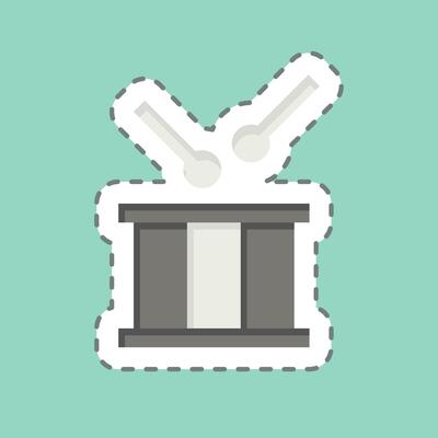 Sticker line cut Bedug. related to Ramadan symbol. simple design editable. simple illustration