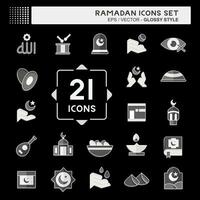 Icon Set islamic. related to islamic symbol. glossy style. simple design editable. simple illustration vector