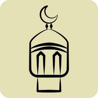 Icon Lantern. related to Ramadan symbol. hand drawn style. simple design editable. simple illustration vector