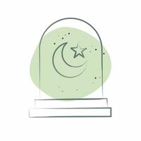 Icon Cemetery. related to Ramadan symbol. Color Spot Style. simple design editable. simple illustration vector
