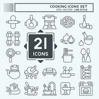 Icon Set Cooking. related to Food symbol. line style. simple design editable. simple illustration vector