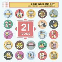 Icon Set Cooking. related to Food symbol. color mate style. simple design editable. simple illustration vector