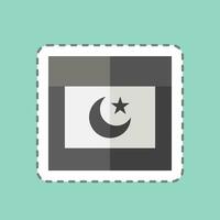 Sticker line cut Ramada. related to Ramadan symbol. simple design editable. simple illustration vector