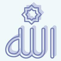 Icon Allah. related to Ramadan symbol. two tone style. simple design editable. simple illustration vector