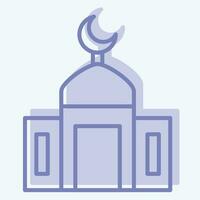 Icon Mosque. related to Ramadan symbol. two tone style. simple design editable. simple illustration vector