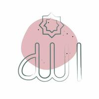 Icon Allah. related to Ramadan symbol. Color Spot Style. simple design editable. simple illustration vector