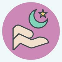 Icon Islam. related to Ramadan symbol. color mate style. simple design editable. simple illustration vector