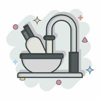 Icon Cleaning. related to Cooking symbol. comic style. simple design editable. simple illustration vector