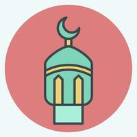 Icon Lantern. related to Ramadan symbol. color mate style. simple design editable. simple illustration vector