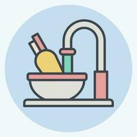 Icon Cleaning. related to Cooking symbol. color mate style. simple design editable. simple illustration vector