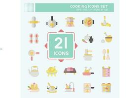 Icon Set Cooking. related to Food symbol. flat style. simple design editable. simple illustration vector