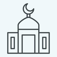 Icon Mosque. related to Ramadan symbol. line style. simple design editable. simple illustration vector