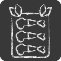 Icon Fried Food. related to Cooking symbol. chalk Style. simple design editable. simple illustration vector