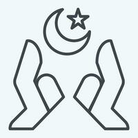 Icon Hands. related to Ramadan symbol. line style. simple design editable. simple illustration vector