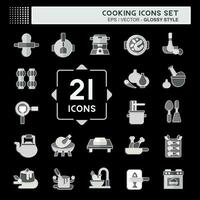 Icon Set Cooking. related to Food symbol. glossy style. simple design editable. simple illustration vector