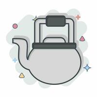 Icon Kettle. related to Cooking symbol. comic style. simple design editable. simple illustration vector