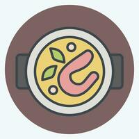 Icon Spicy Soup. related to Cooking symbol. color mate style. simple design editable. simple illustration vector