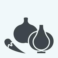 Icon Raw Mater. related to Cooking symbol. glyph style. simple design editable. simple illustration vector