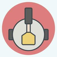 Icon Stir Fried. related to Cooking symbol. color mate style. simple design editable. simple illustration vector