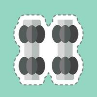 Sticker line cut Salt and Pepper. related to Cooking symbol. simple design editable. simple illustration vector
