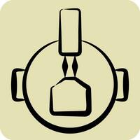 Icon Stir Fried. related to Cooking symbol. hand drawn style. simple design editable. simple illustration vector