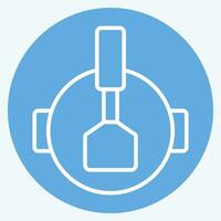Icon Stir Fried. related to Cooking symbol. blue eyes style. simple design editable. simple illustration vector