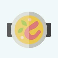 Icon Spicy Soup. related to Cooking symbol. flat style. simple design editable. simple illustration vector