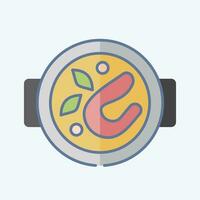 Icon Spicy Soup. related to Cooking symbol. doodle style. simple design editable. simple illustration vector