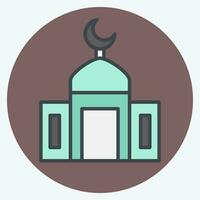 Icon Mosque. related to Ramadan symbol. color mate style. simple design editable. simple illustration vector