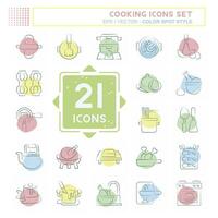 Icon Set Cooking. related to Food symbol. Color Spot Style. simple design editable. simple illustration vector