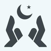 Icon Hands. related to Ramadan symbol. glyph style. simple design editable. simple illustration vector