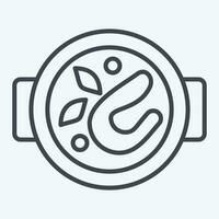 Icon Spicy Soup. related to Cooking symbol. line style. simple design editable. simple illustration vector