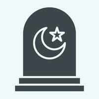 Icon Cemetery. related to Ramadan symbol. glyph style. simple design editable. simple illustration vector