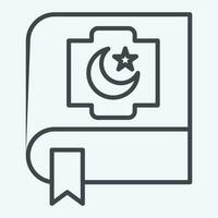 Icon Quran. related to Ramadan symbol. line style. simple design editable. simple illustration vector