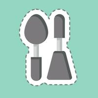 Sticker line cut Ladle. related to Cooking symbol. simple design editable. simple illustration vector